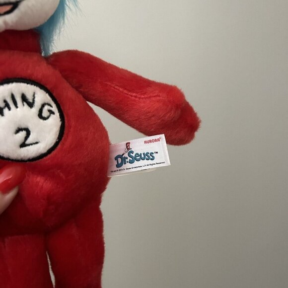 Dr. Seuss Thing 2 Aurora World Plush Plushy Stuffed Animal Winking Red Blue - Picture 2 of 5